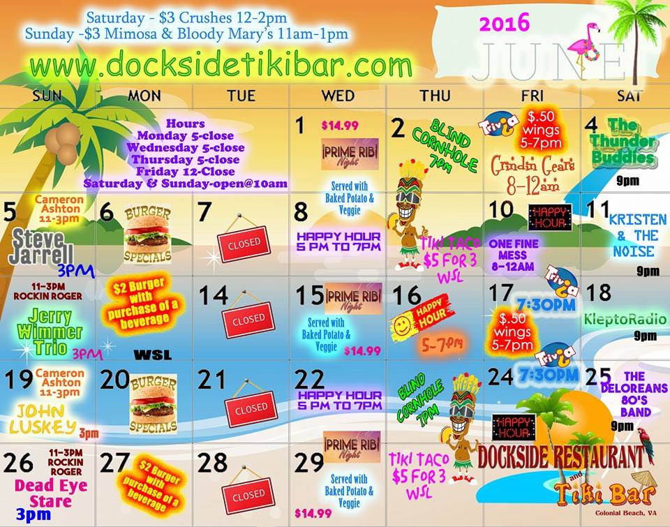 Colonial Beach Events Calendar