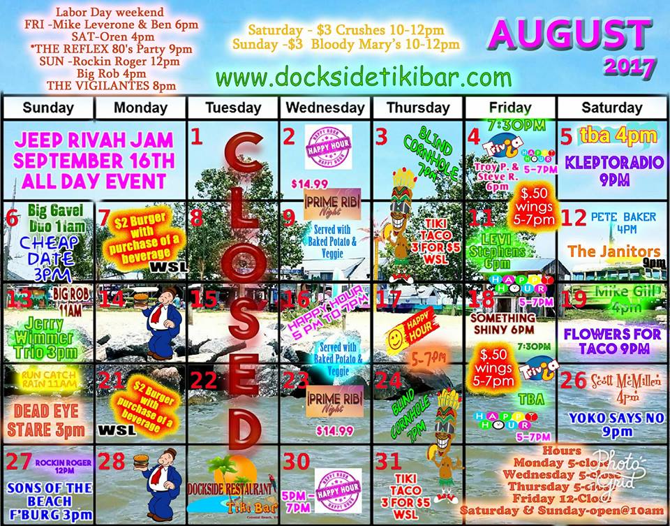 Colonial Beach Events Calendar