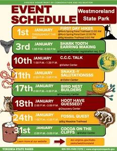 January 20206 Events at Westmoreland State Park
