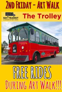 Free Trolley Shuttle Art Walk flyer
