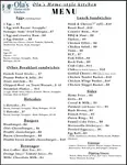 Ola's Homestyle Kitchen Menu 1