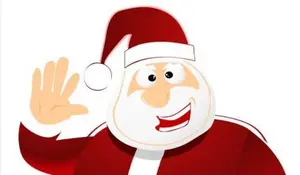 Illustrated Santa Claus Waving