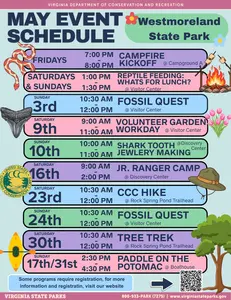 May 2026 Calendar for Westmoreland State Park