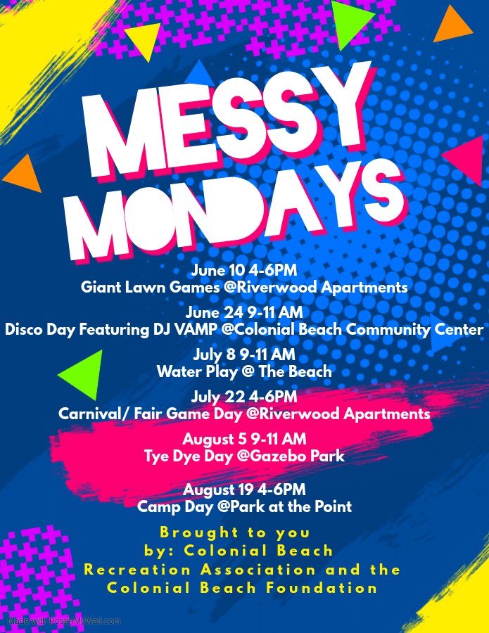 2019 Messy Mondays flyer