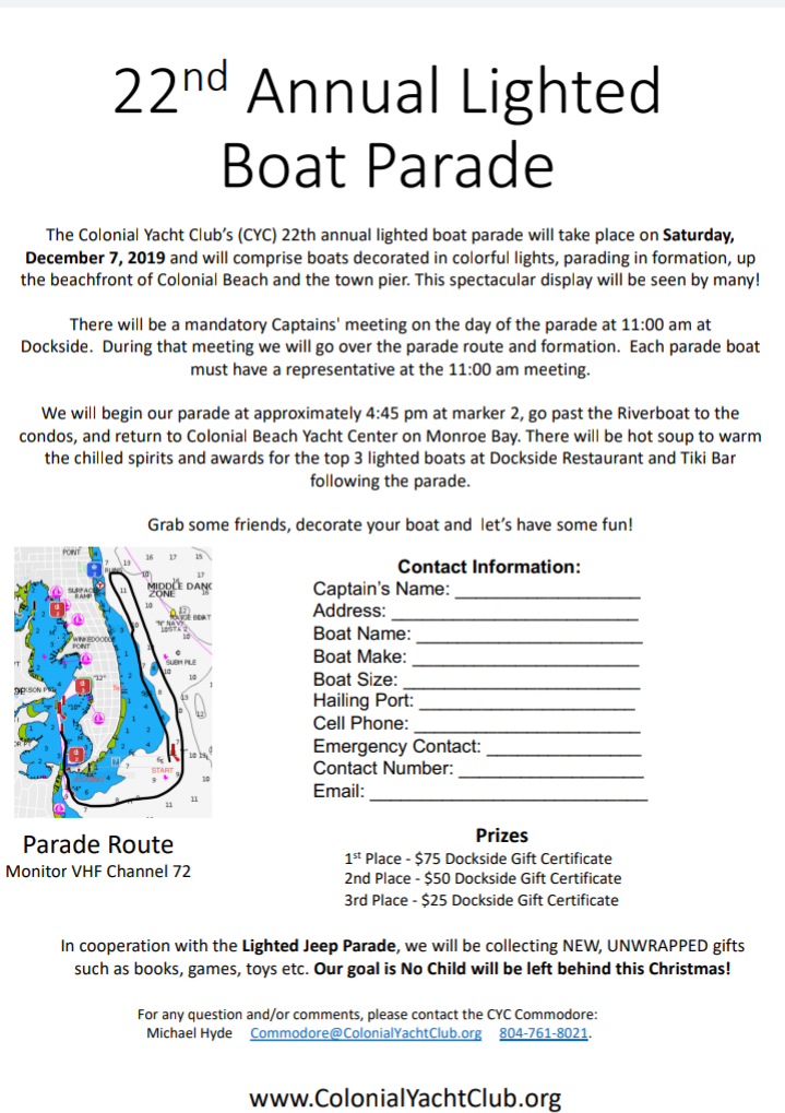 2019 lighted boat parade flyer