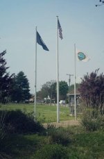 Flagpoles at Colonial and Washington
