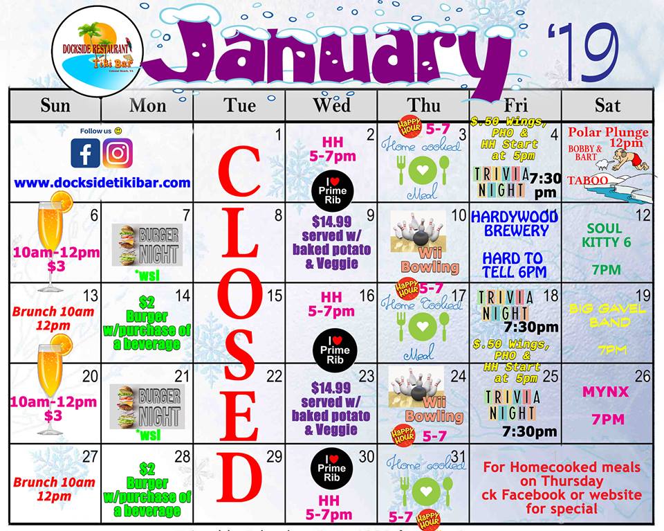 Dockside January Calendar