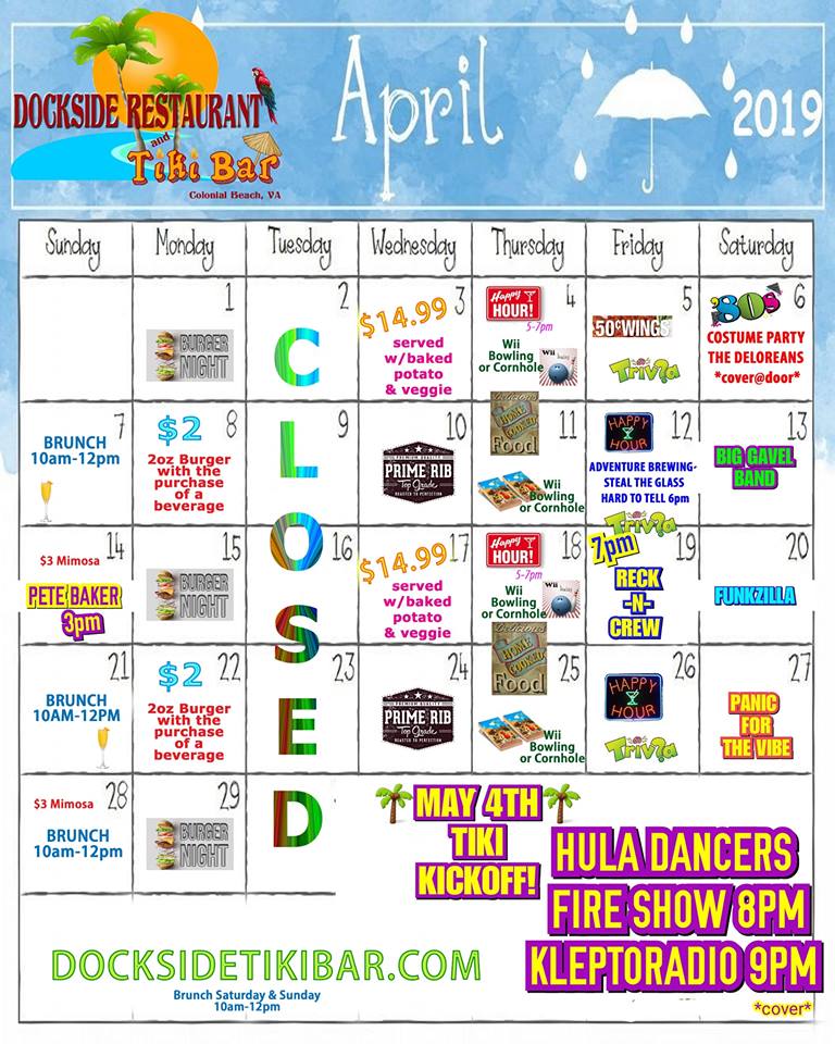 Dockside April Calendar