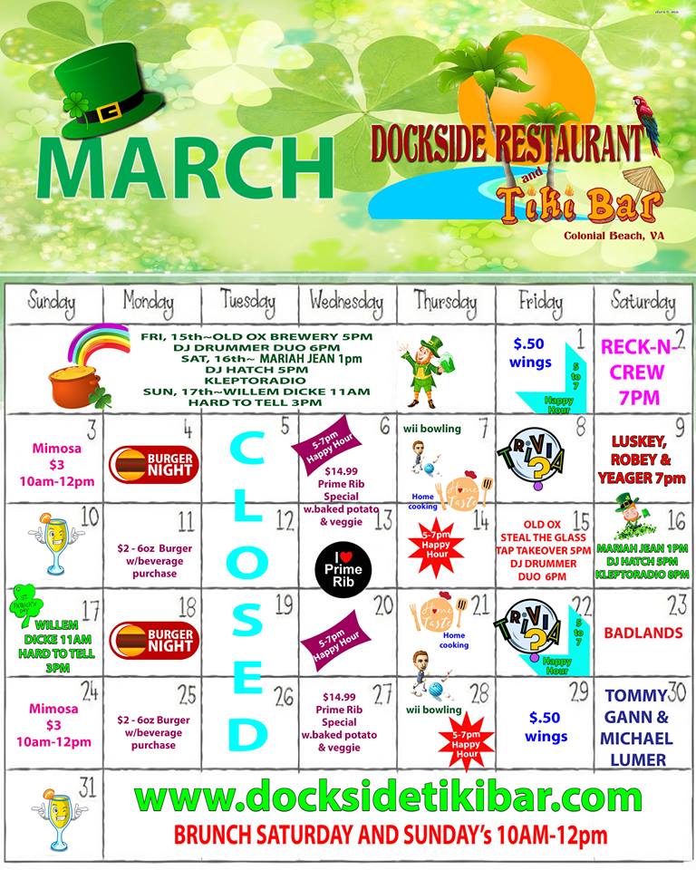 Dockside March Calendar