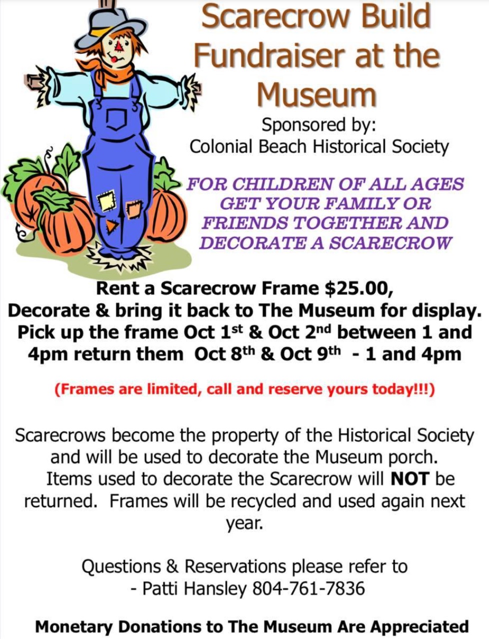 Scarecrow Fundraiser flyer