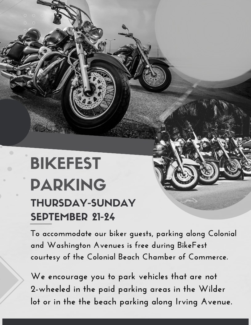2023 bikefest free parking flyer