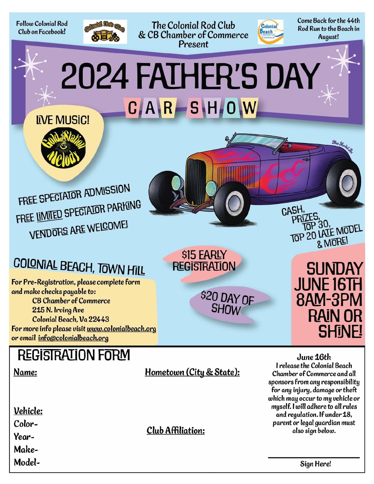 2024 Fathers Day Car Show Flyer