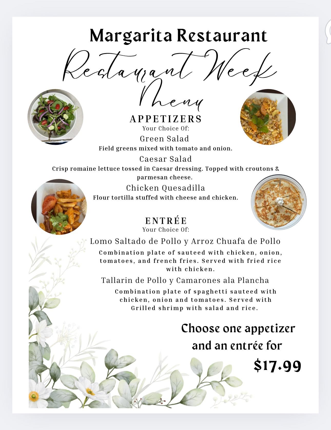 2025 Restaurant Week Margarita Flyer 2025 Restaurant Week Margarita Flyer