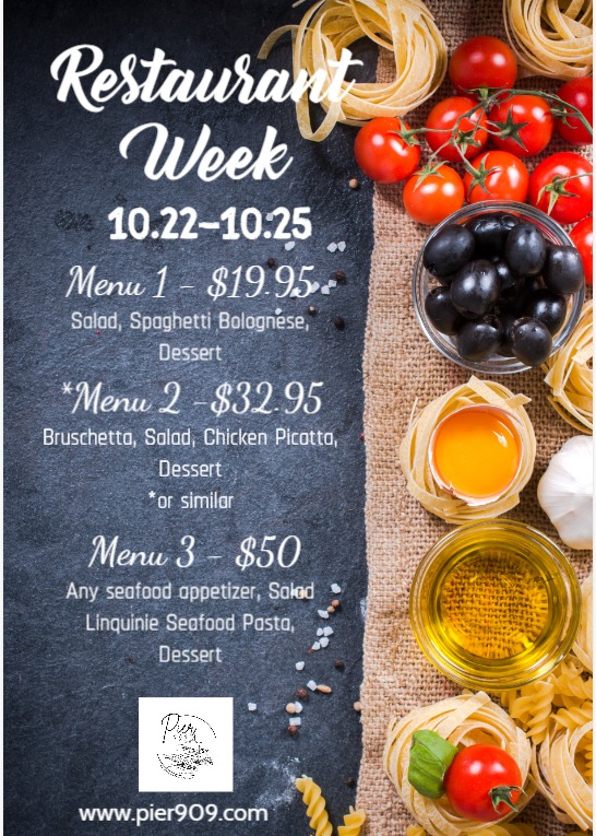2025 Restaurant Week Pier 909 Flyer 2025 Restaurant Week Pier 909 Flyer