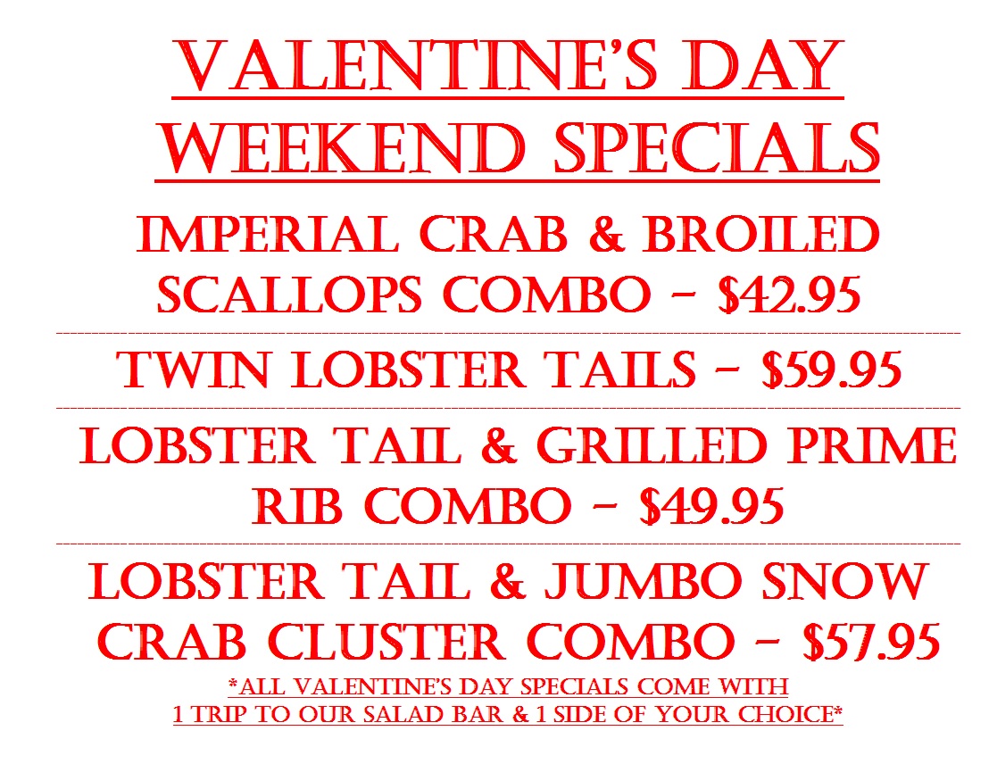 2026 Valentines Day Wilkersons Menu