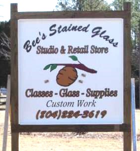 Bees Stained Glass Sign Bees Stained Glass Sign