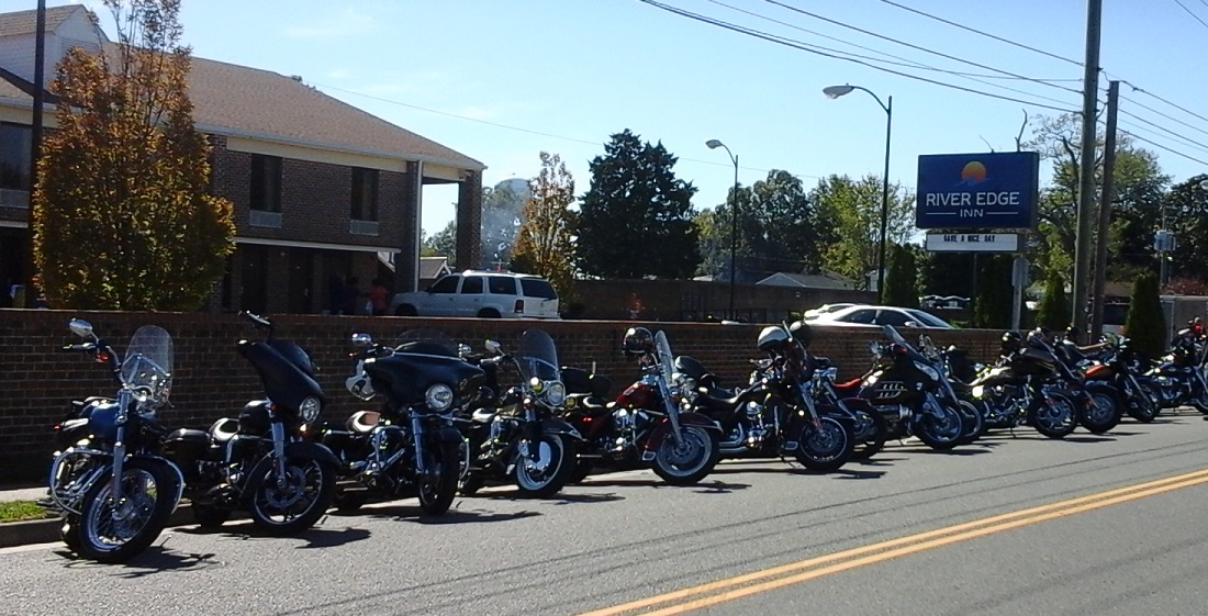 row of bikes on Colonial Ave.