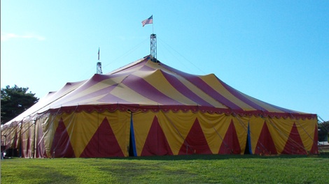 Circus tent in field