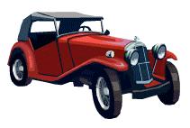 classic car convertible with top up