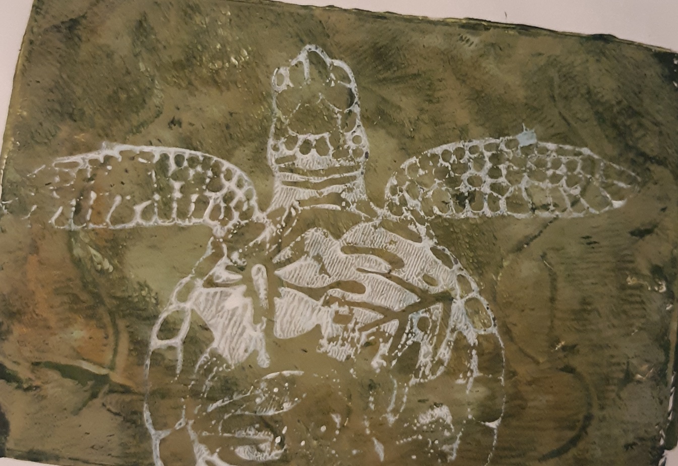Turtle art made at the Gelli workshop