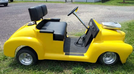 yellow golf cart