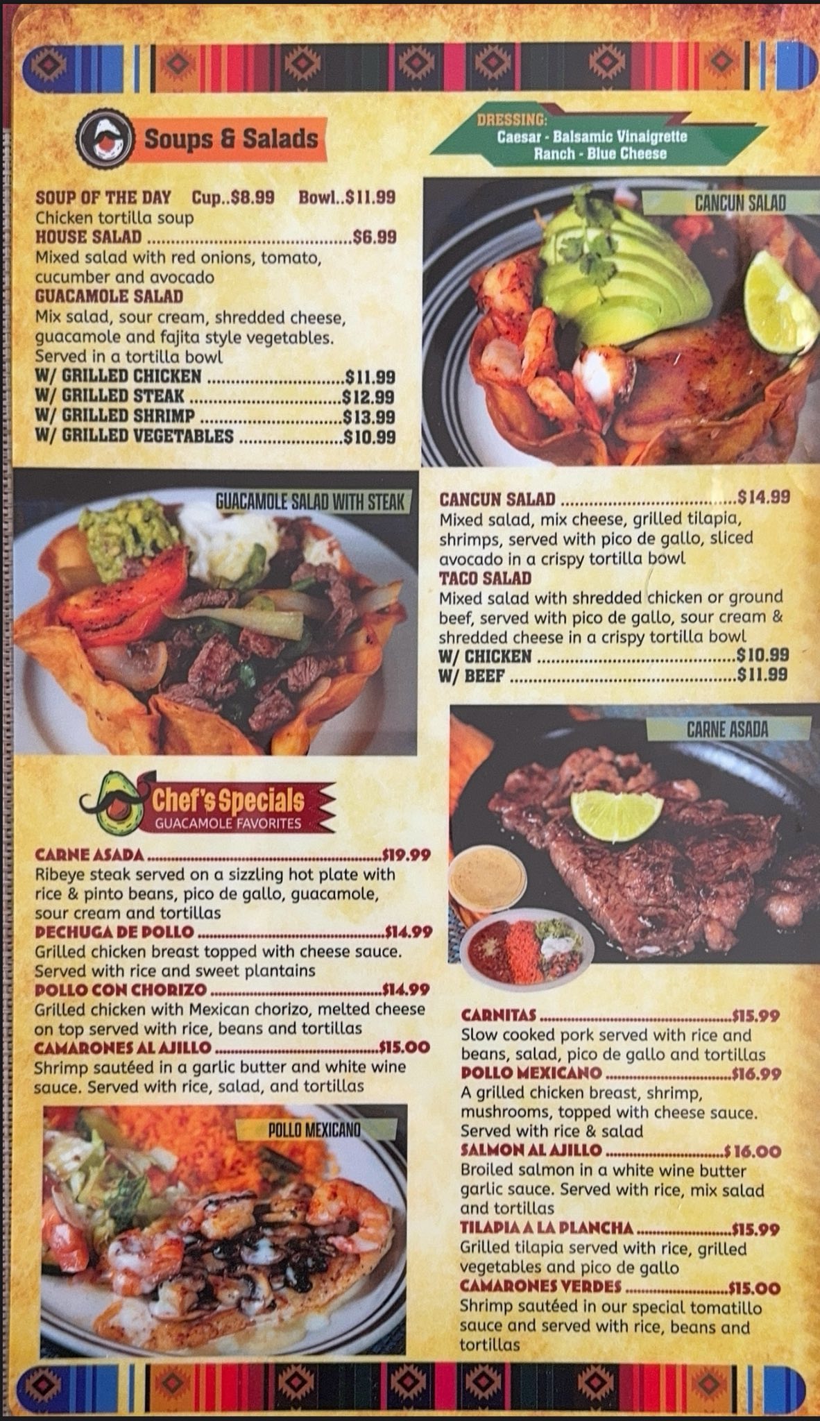 Guacamole Restaurant Soups, Salads
