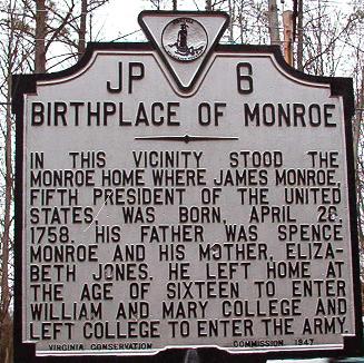 Monroe Birthplace Marker