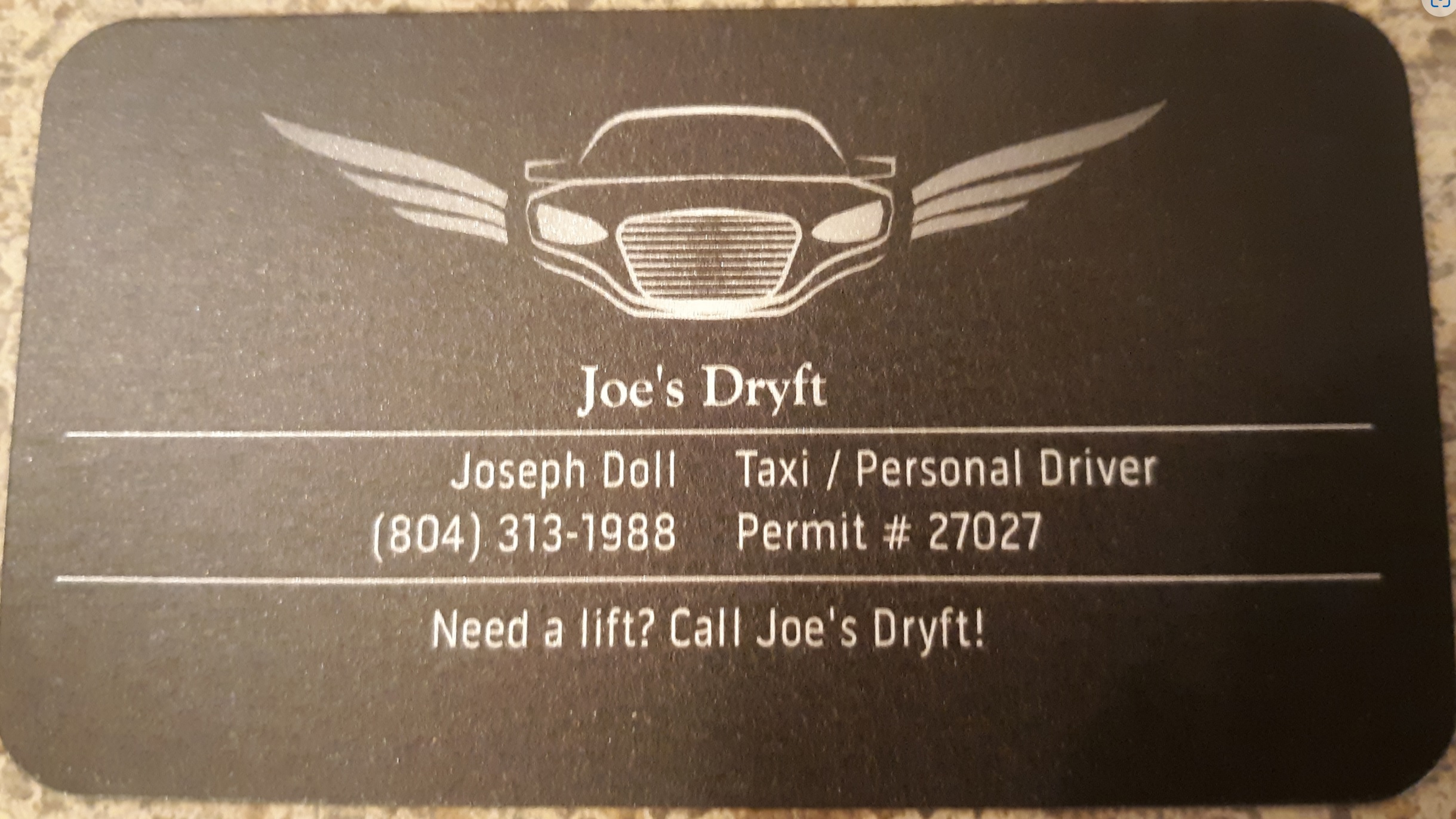Joes Dryft Business Card