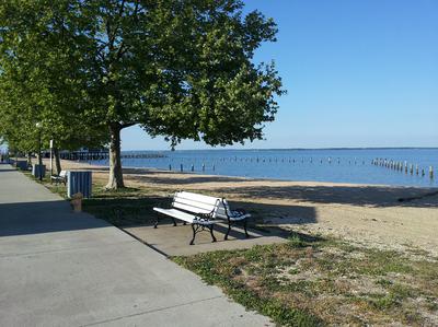 Boardwalk Bench at Colonial Beach