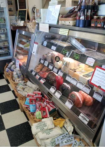 A display case at Densons Grocery
