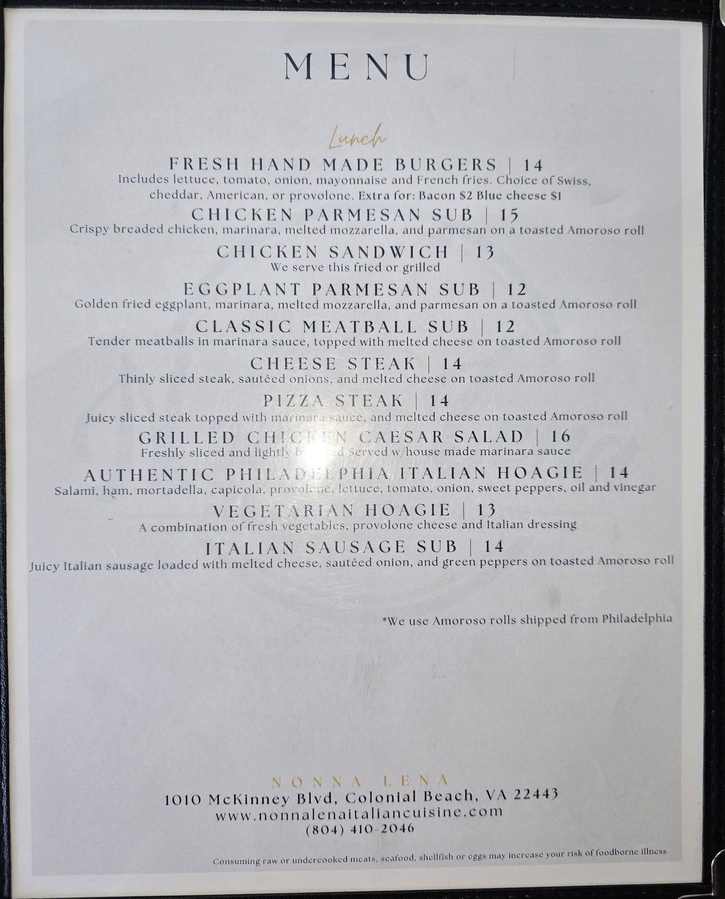 Nonna Lena Lunch