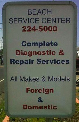 beach service center sign