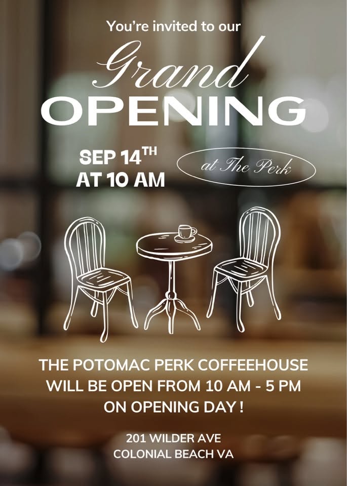 Potomac Perk Grand Opening flyer