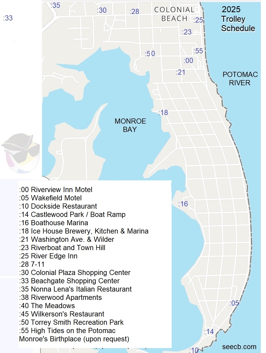 Trolley Schedule and Map 2025