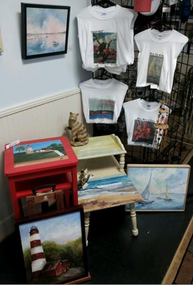 Tee Shirts and Painted Tables at Visions by Shirl