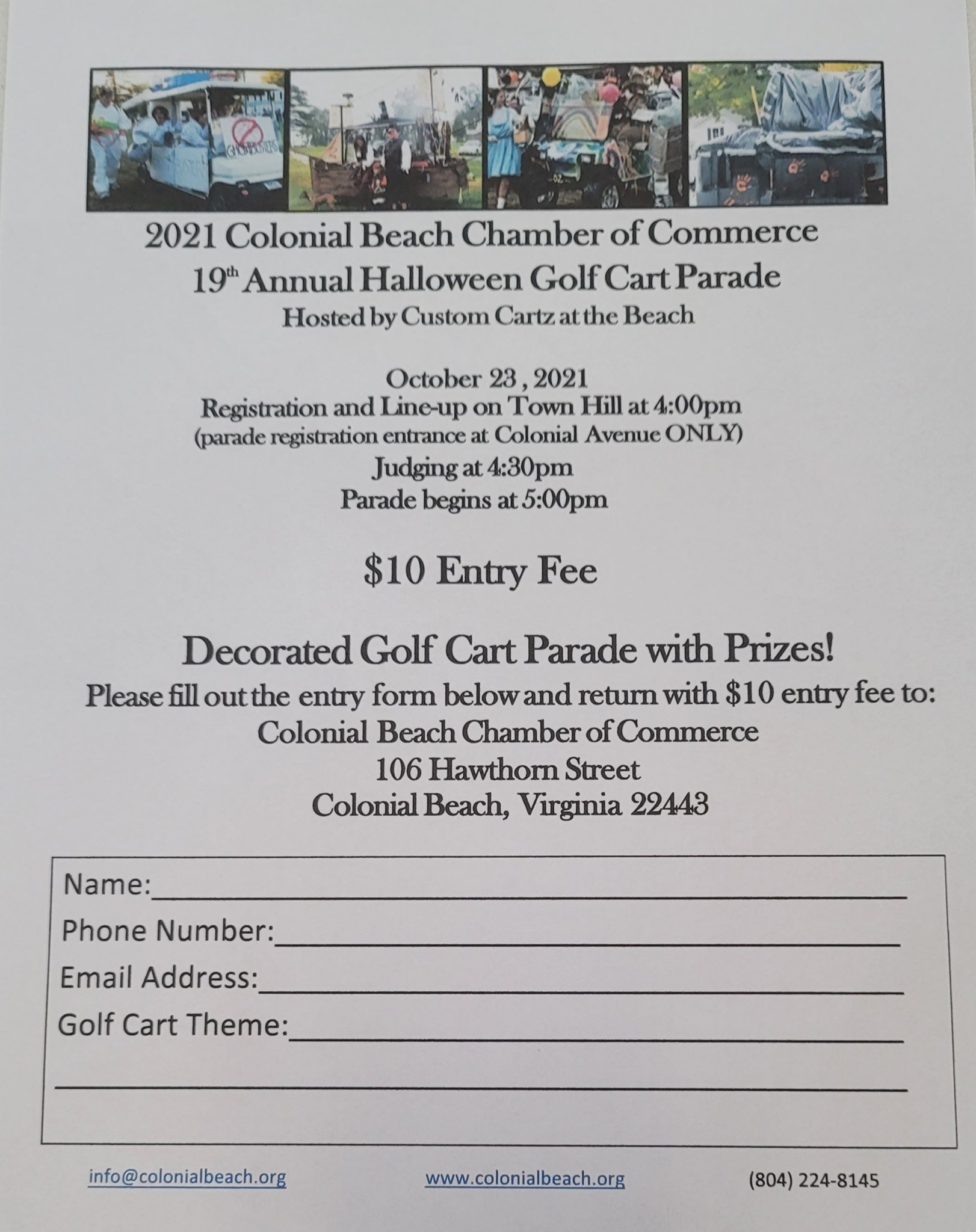 Golf Cart Parade flyer