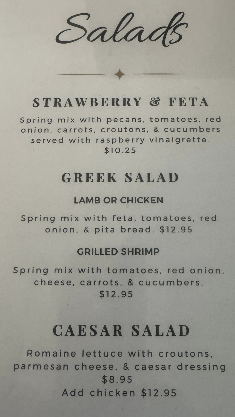Lennys 2024 Salads Menu