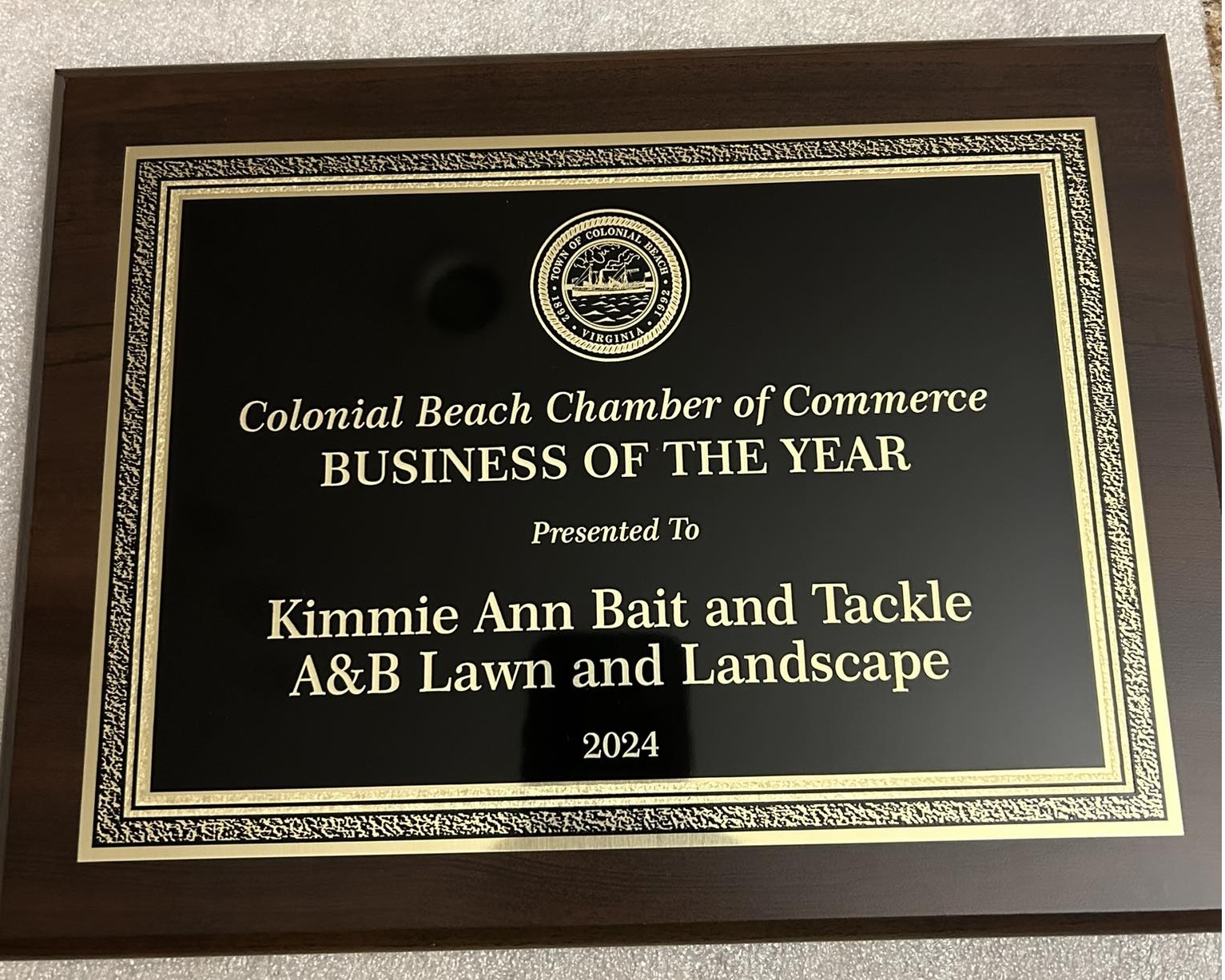 2024 Business of the Year Placque