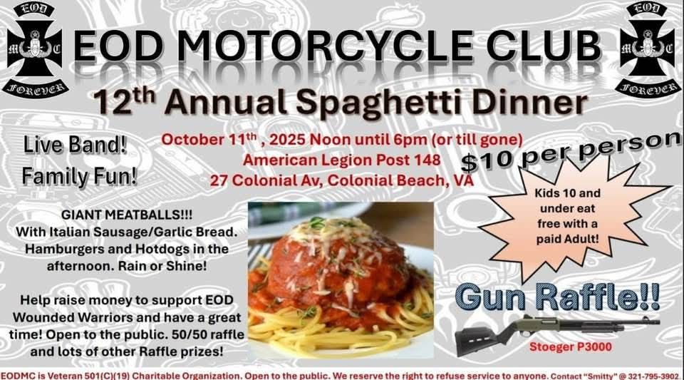 Spaghetti Dinner Flyer Oct. 12, 2025