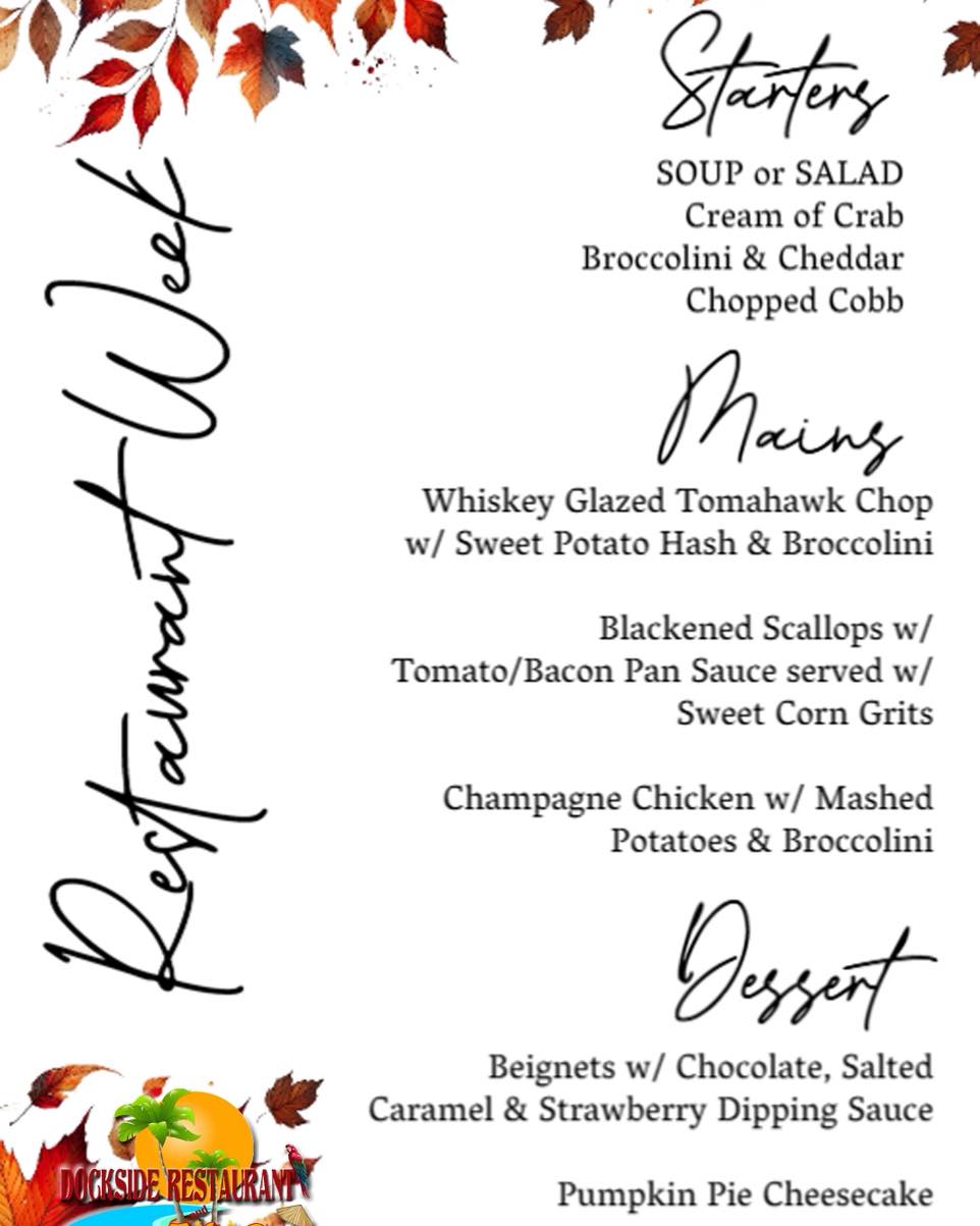 2025 Restaurant Week Dockside Flyer 2025 Restaurant Week Dockside Flyer