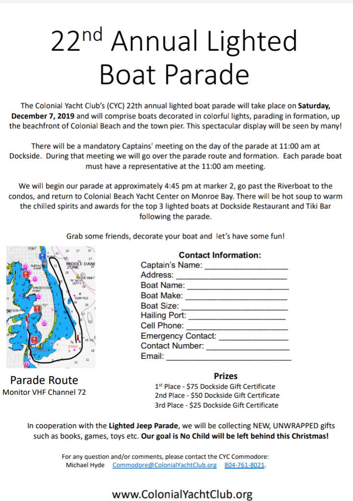 Lighted Boat Parade flyer