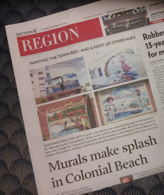 Beach Mural newspaper article
