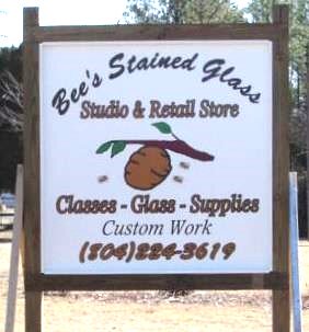 Bees Stained Glass Sign