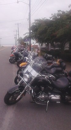 Motorcycles lined up