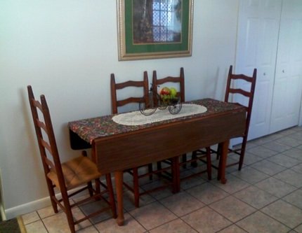 Table in the kitchen area at The Bonus Room