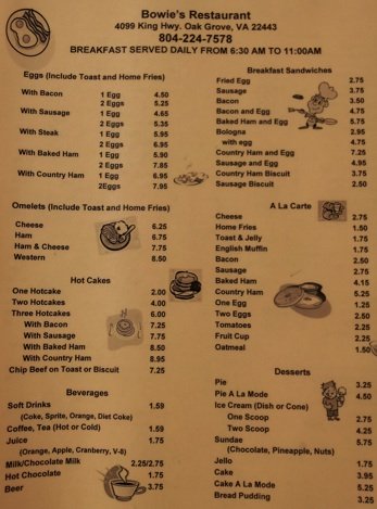 Breakfast Menu