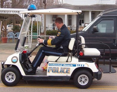 Colonial Beach Police golf cart