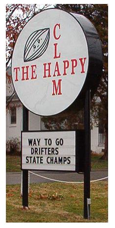 Happy Clam Drifters sign