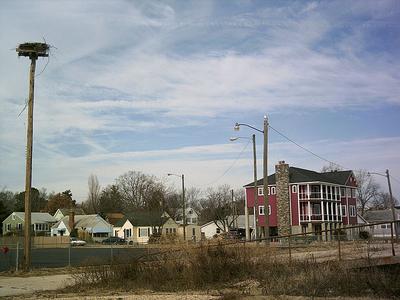 Remains of old steel pier