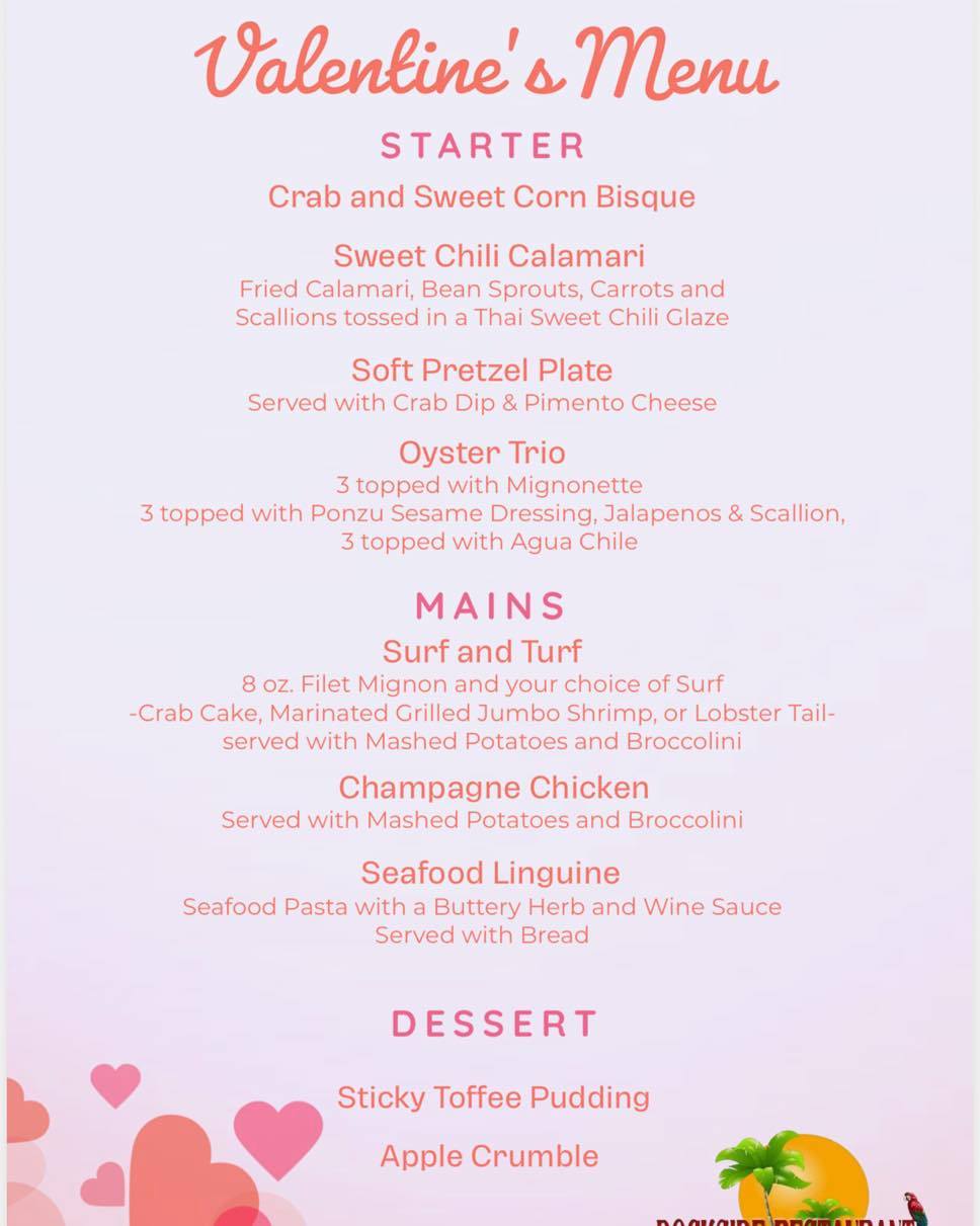 Dockside 2026 Valentines Day Menu